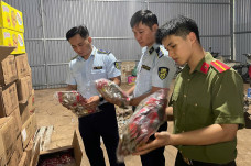Đột kích kho hàng lậu 34.000 sản phẩm, phát hiện chân gà, xúc xích thối rữa