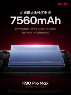Redmi K90 Pro Max được xác nhận có pin khủng 7.560 mAh