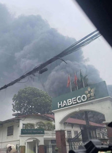 Cháy lớn ở Nhà máy bia Hà Nội Habeco